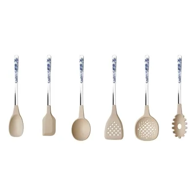 China Roses Blue Set 4 Cheese Knives