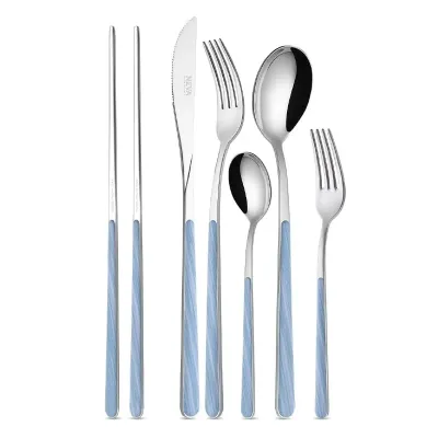 Legno Fir Sky Blue Flatware