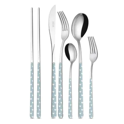 Hearts Light Blue Set 4 Cheese Knives