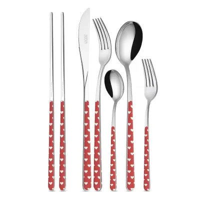 Hearts Coral Flatware