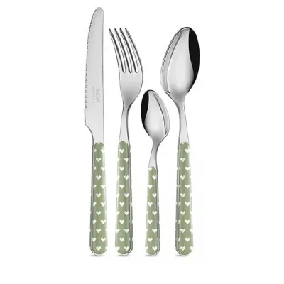 Hearts Sage Green Flatware