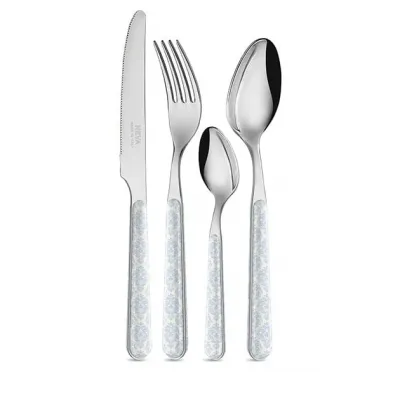 Damask Sky Blue/Ivory Flatware