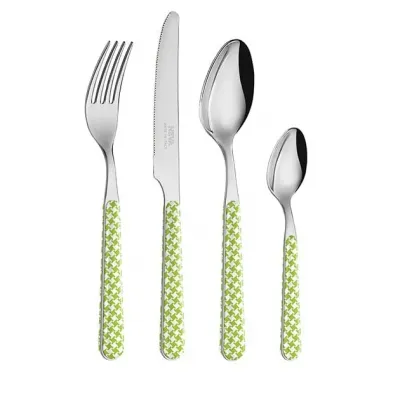 Houndstooth Green Set 4 Cheese Knives