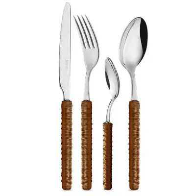Rattan Leather Flatware