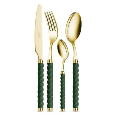 Corda (Rope) Green Gold Flatware