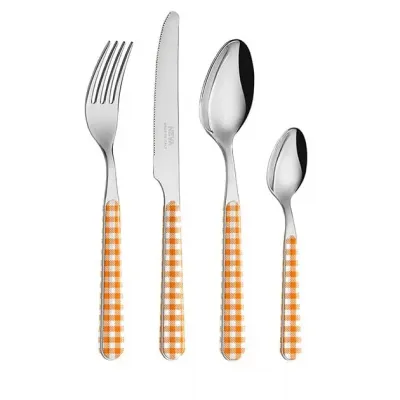 Checks Orange Set 4 Cheese Knives