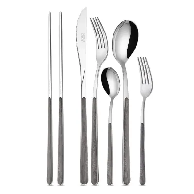 Legno Dove Gray Pine Flatware