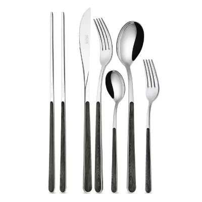 Legno Anthracite Pine Flatware