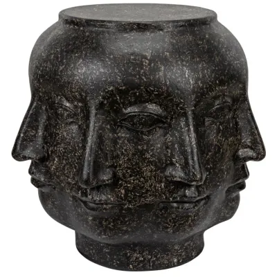 Multi-Face Stool, Black Fiber Cement