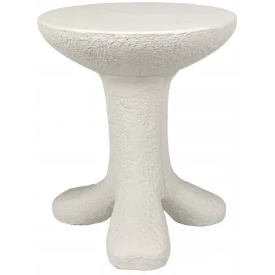 Laramy Side Table, White Fiber Cement