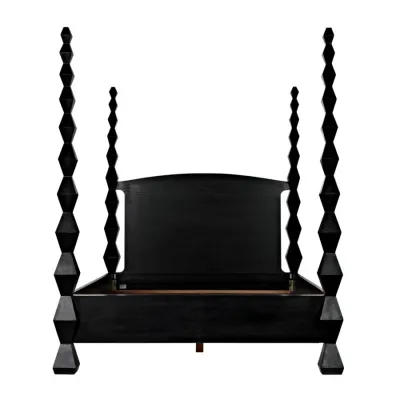 Brancusi Bed, Queen, Hand-Rubbed Black