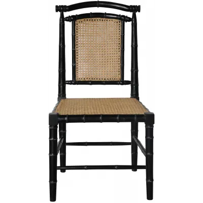 Colonial Bamboo Side Chair, Hand Rubbed Black