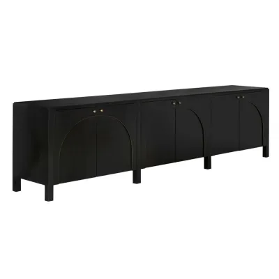 Weston Sideboard, Hand Rubbed Black with Light Brown Trim