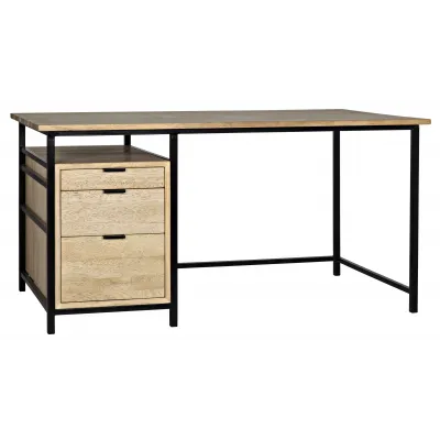 Nabucco Desk, Bleached Walnut and Metal