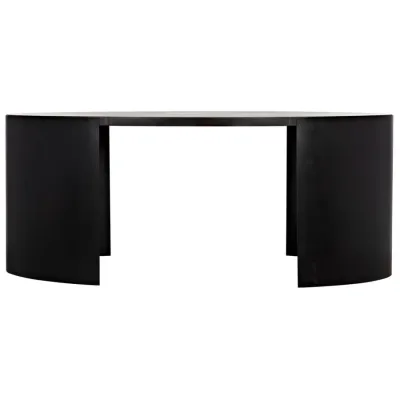 Marigold Desk, Ebony Walnut, Black Metal