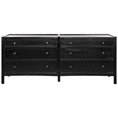 Hampton 6 Drawer Dresser, Hand Rubbed Black