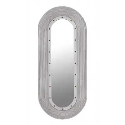 Luna White Washed Oval Mirror