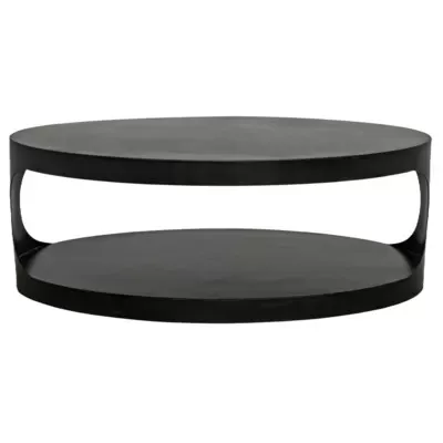 Qs Eclipse Oval Coffee Table, Black Metal