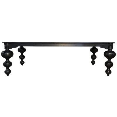 Claudio Dining Table, Hand Rubbed Black