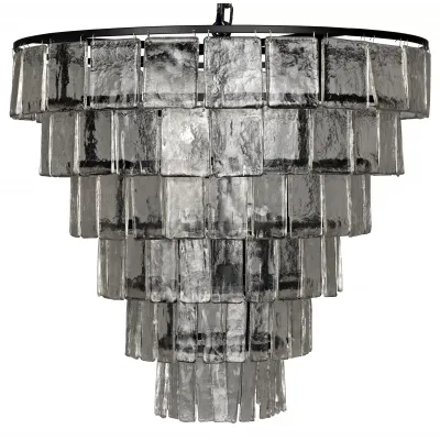 Carnegie Chandelier, Black Metal, Large
