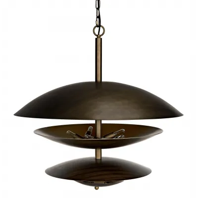 Nora Chandelier, Metal with Aged Brass Finish