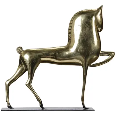 Horse On Stand, Brass