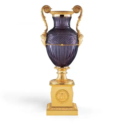 Empire Style Vase Amethyst Crystal Gold Plated Bronze