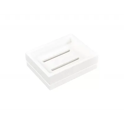 Lacquer White Soap Dish 5" x 4" x 1.5"H