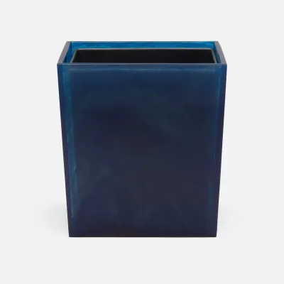 Abiko Cobalt Wastebasket Rectangular: 10"L x 8"W x 11"H