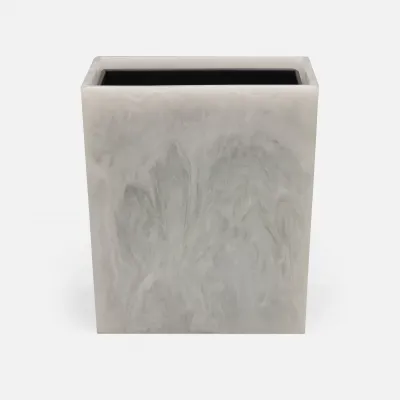 Abiko Pearl White Wastebasket Rectangular: 10"L x 8"W x 11"H
