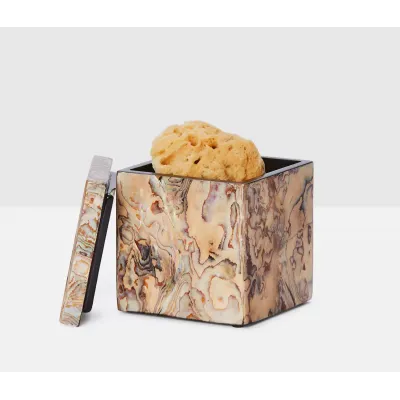 Adana Marbleized Young Pen Bath Canister 4"L x 4"W x 4.5"H