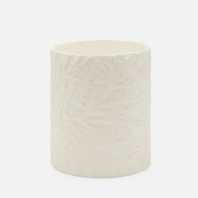 Alanya White Wastebasket Round Porcelain