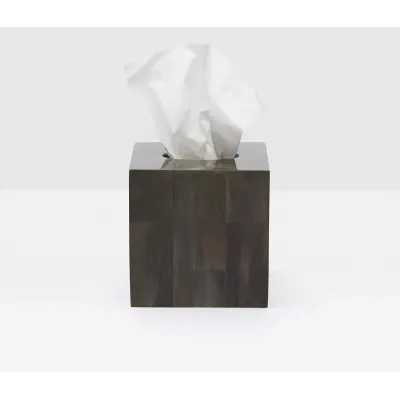 Arles Dark Tissue Box Square Straight Faux Horn