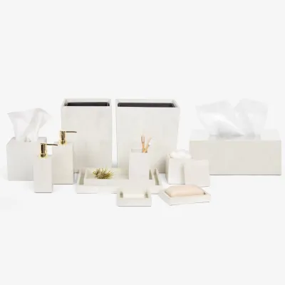 Arles White Canister Square Straight Faux Horn