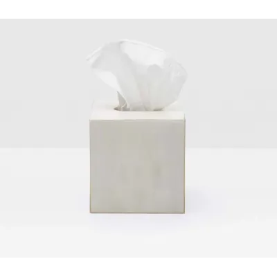 Arles White Tissue Box Square: 6"L x 6"W x 6"H