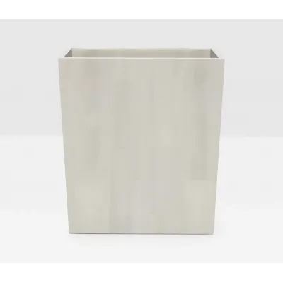 Arles White Wastebasket Rectangular: 10"L x 8"W x 11"H