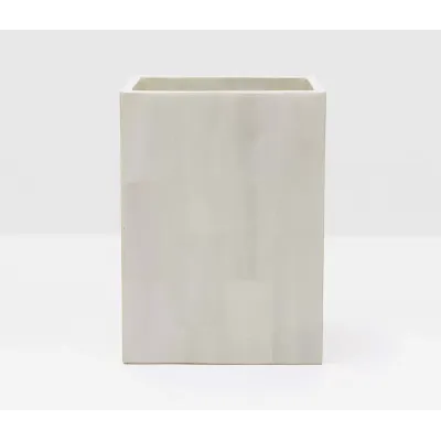 Arles White Wastebasket Square: 8.5"L x 8.5"W x 11"H