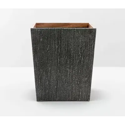 Bruges Charcoal Wastebasket Square: 9"L x 9"W x 11"H