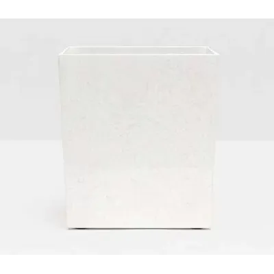 Callas White Wastebasket Rectangular: 10"L x 8"W x 11"H