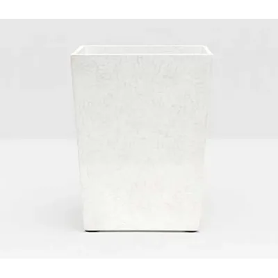 Callas White Wastebasket Square: 8.5"L x 8.5"W x 11"H