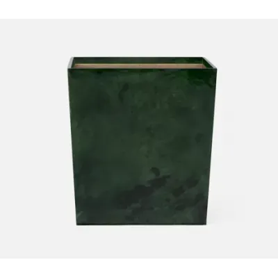 Carlow Emerald Gloss Wastebasket Rectangular: 10"L x 8"W x 11"H