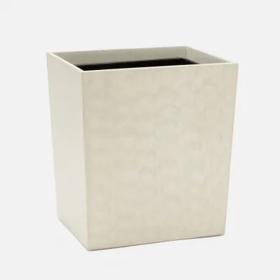 Charlotte White Wastebasket Rectangular: 10"L x 8"W x 11"H