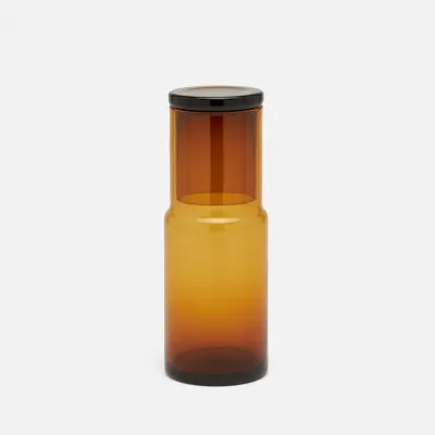 Faro Amber Cylinder Carafe Hand-Blown Glass