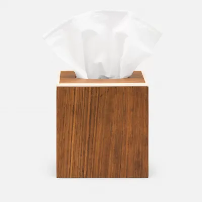 Harper Dark Teak Tissue Box 5.5"L x 5.5"W x 6"H