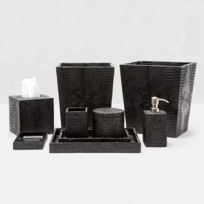 Hawen Black Faux Baby Crocodile Bath Accessories