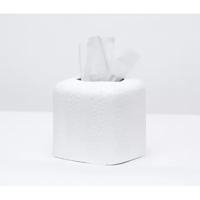 Hilo White Tissue Box 5.5"L x 5.5"W x 6"H