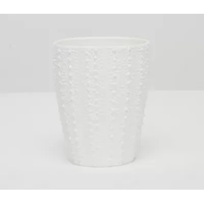 Hilo White Wastebasket Round: 9"D x 11"H