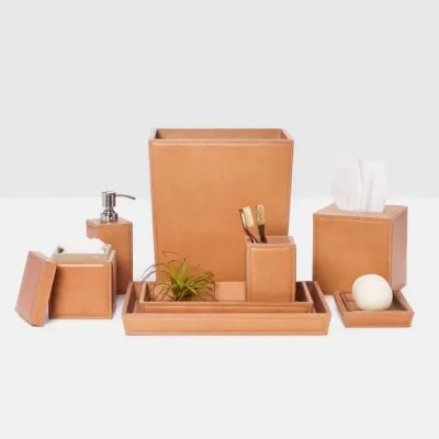 Lorient Aged Camel Tissue Box 6"L x 6"W x 6"H