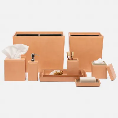 Lorient Aged Camel Tissue Box 6"L x 6"W x 6"H