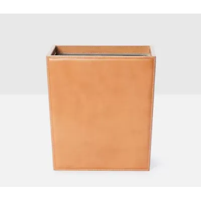 Lorient Aged Camel Wastebasket Rectangular: 10.5"L x 8.5"W x 11"H
